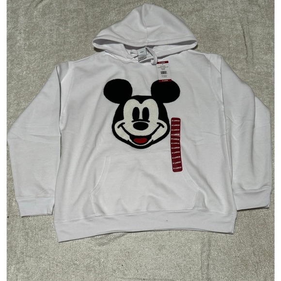 Disney Mickey Mouse Hoodie Sweatshirt Size Extra Large White - Picture 1 of 3